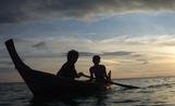 Klong Nin Beach sunset fishermans
